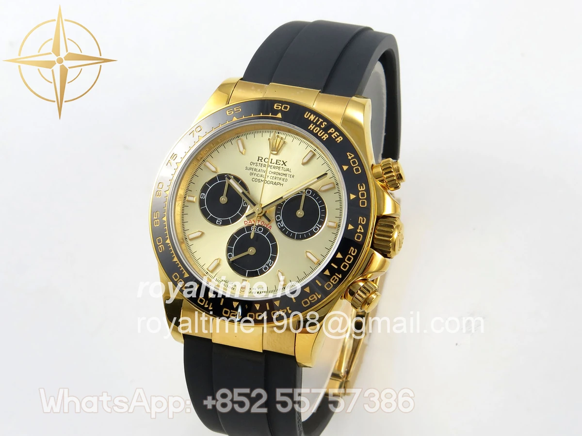 Rolex Daytona 126518 QF YG/Black Dial on Oysterflex Strap JH4131 V18 (Free Sprung) Weighted 157g - Image 3