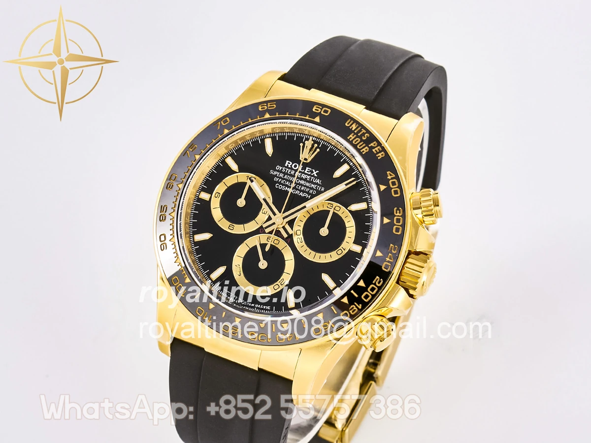Rolex Daytona 126518 TMF Black Stick Dial on Oysterflex Strap DD4131 - Image 3