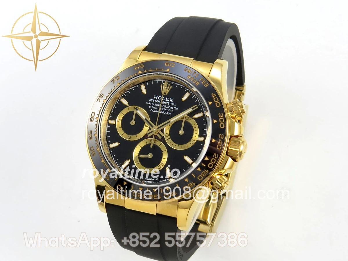 Rolex Daytona 126518 TMF Black Stick Dial on Oysterflex Strap DD4131(162g) - Image 3