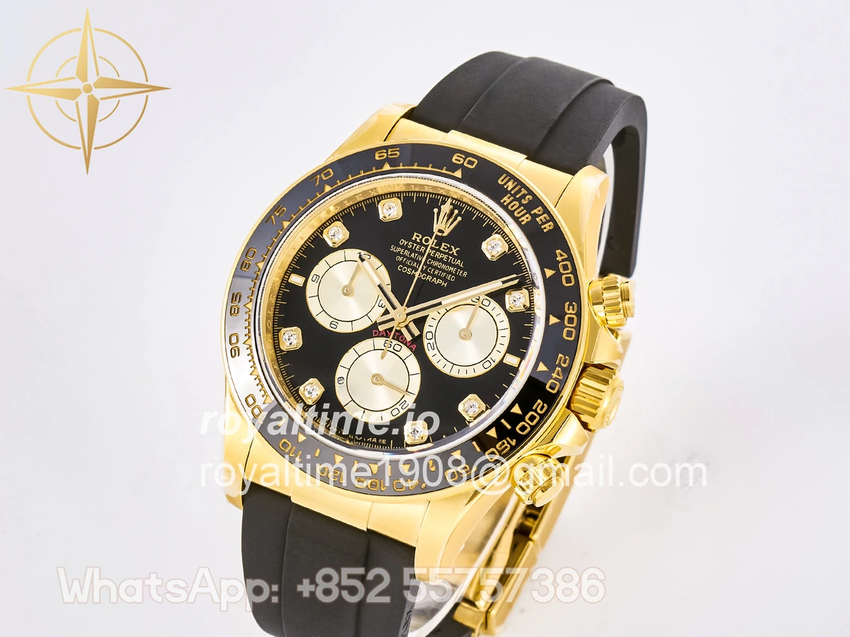 Rolex Daytona 126518 TMF Black/YG Diamonds Dial on Oysterflex Strap DD4131 - Image 3