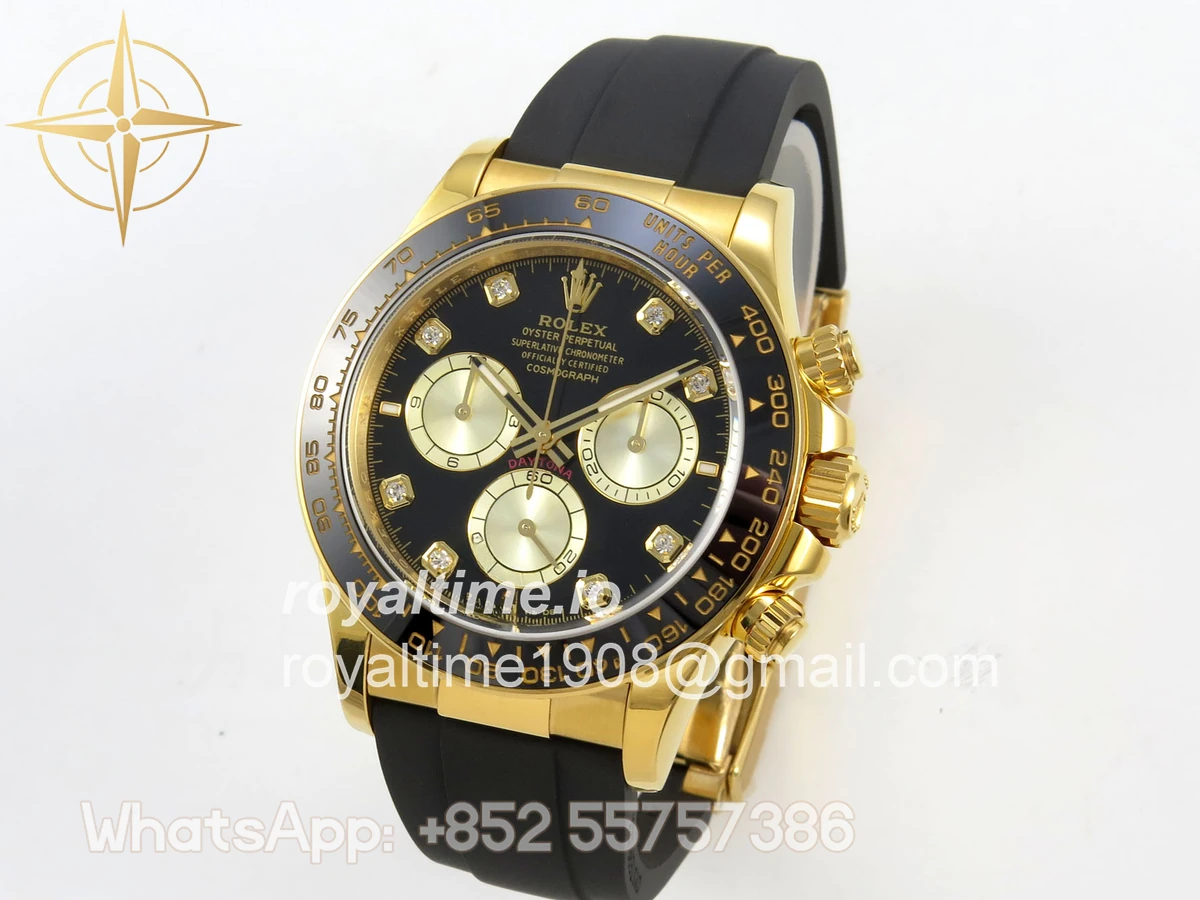Rolex Daytona 126518 TMF Black/YG Diamonds Dial on Oysterflex Strap DD4131(162g) - Image 3