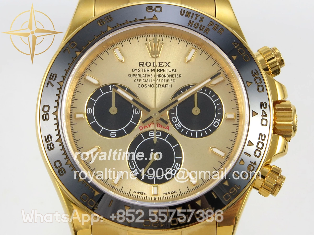 Rolex Daytona 126518 TMF YG/Black Dial on Oysterflex Strap SH4131 (Weighted) - Image 3