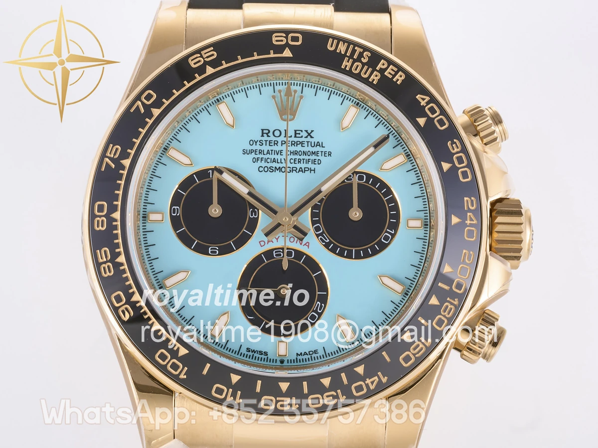 Rolex Daytona 126518 YG 3BF Tiffany Dial Sticks Markers on Oysterflex Strap Weighted 160g - Image 3