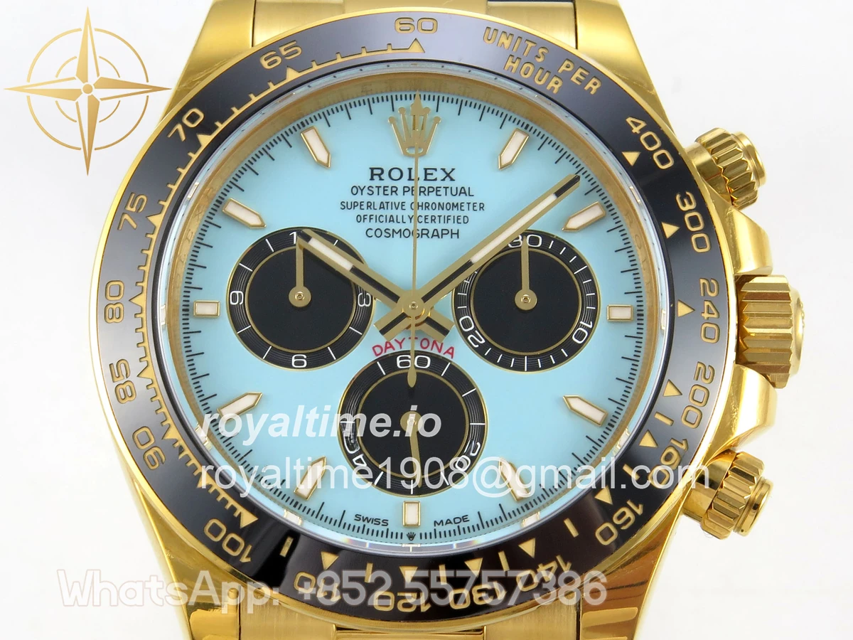 Rolex Daytona 126518 YG Clean Plus Tiffany Blue Dial on Black Rubber Strap DD4131 - Image 3
