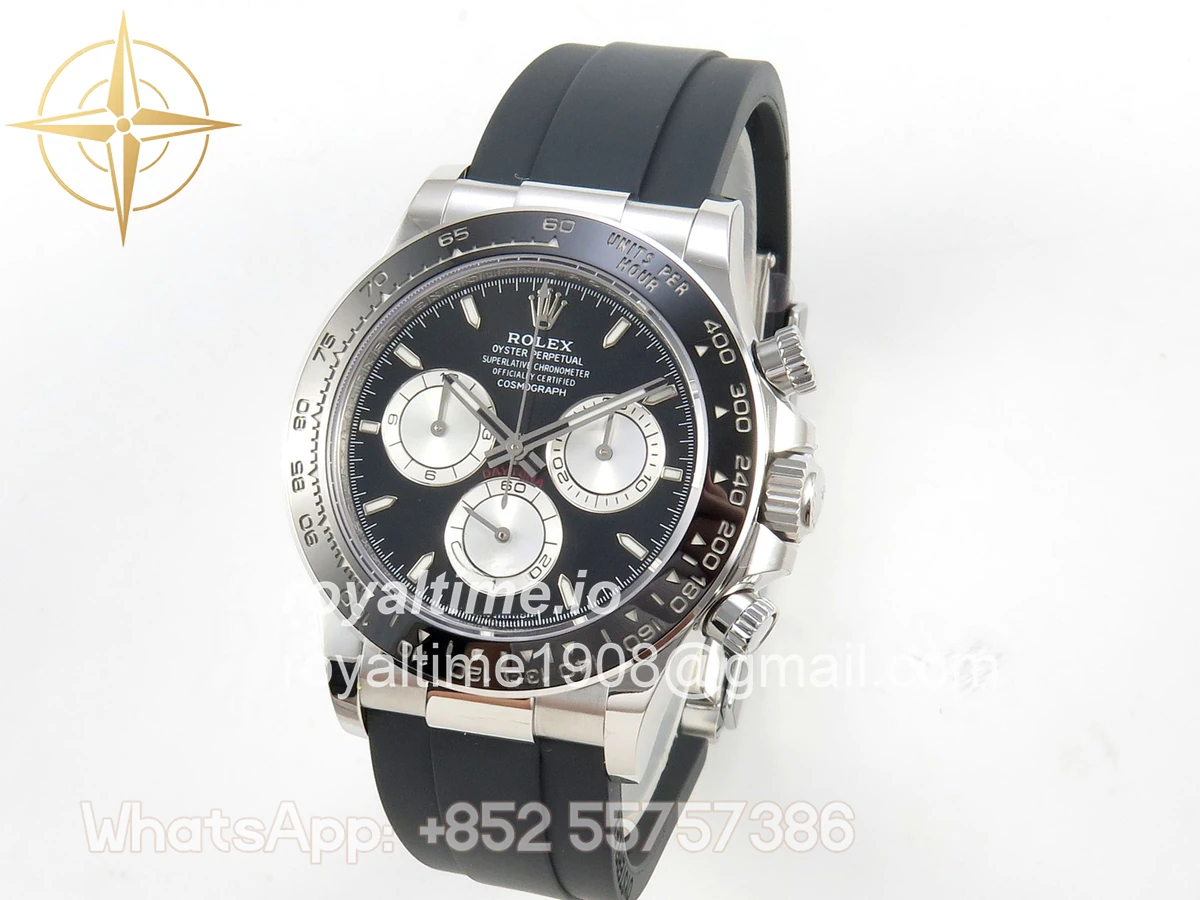 Rolex Daytona 126519 AVF Black/Silver Dial on Oysterflex Strap DD4131 (Mod) - Image 3