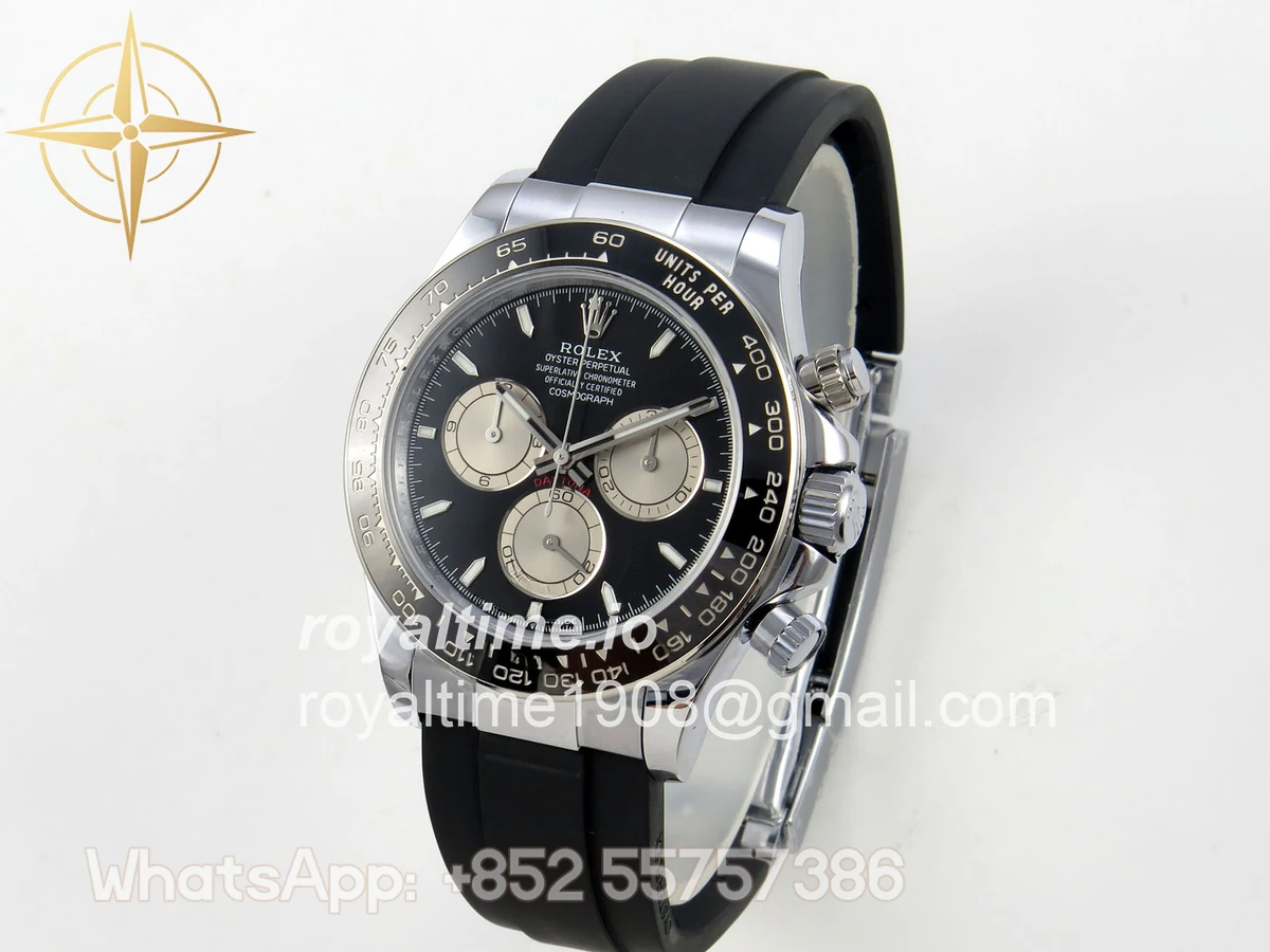 Rolex Daytona 126519 QF Black/Silver Dial on Oysterflex Strap JH4131 V18 (Free Sprung) Weighted 157g - Image 3