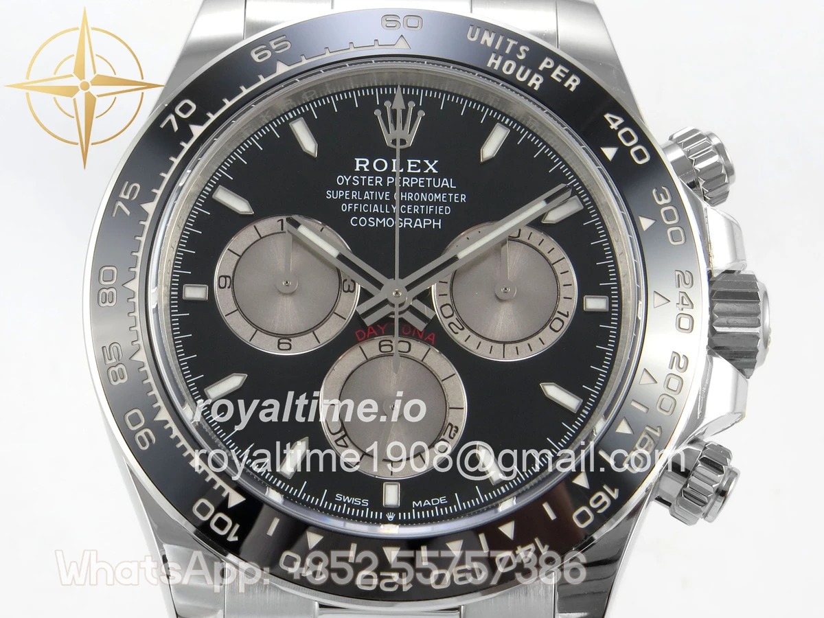 Rolex Daytona 126519 SS Clean Plus Black/Gray Dial on Black Rubber Strap DD4131 - Image 3