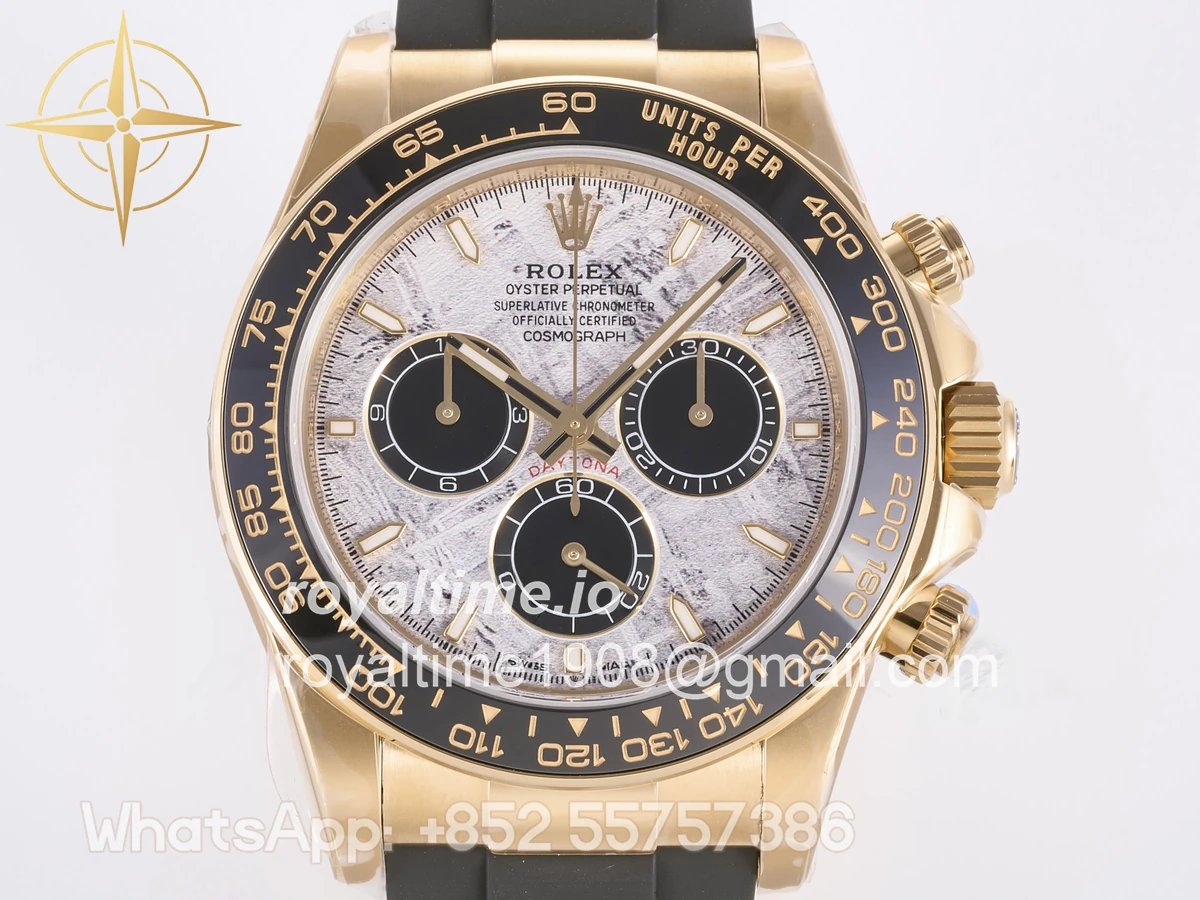 Rolex Daytona 126518 YG 3BF Real Meteorite Dial Sticks Markers on Oysterflex Strap Weighted 160g - Image 3