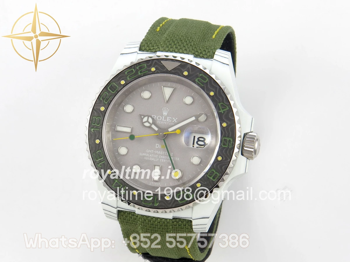 Rolex GMT Master DiW "VERDANT GRAY" DIWF on Green Nylon Strap VR3285 - Image 3