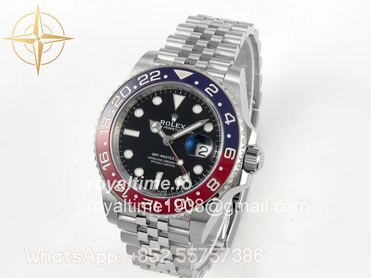 Rolex GMT-Master II 126710 BLRO 904L SS VF Black Dial On Jubilee Bracelet DD3285 CHS - Image 3