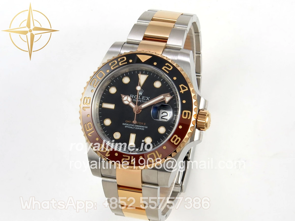 Rolex GMT Master II 126711 CHNR 904L SS/RG VF Black Dial On SS/RG Bracelet DD3285 CHS - Image 3