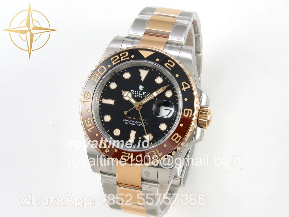 Rolex GMT-Master II 126711 CHNR Gain Weight VSF Black Dial On SS/RG Oyster Bracelet DD3285 CHS - Image 3