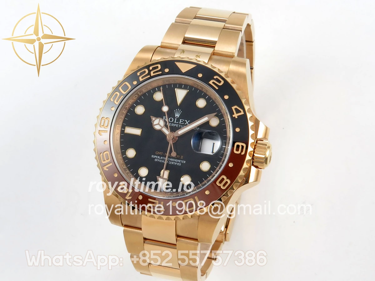 Rolex GMT-Master II 126715 CHNR Black/Brown Ceramic VF on RG Bracelet DD3285 - Image 3