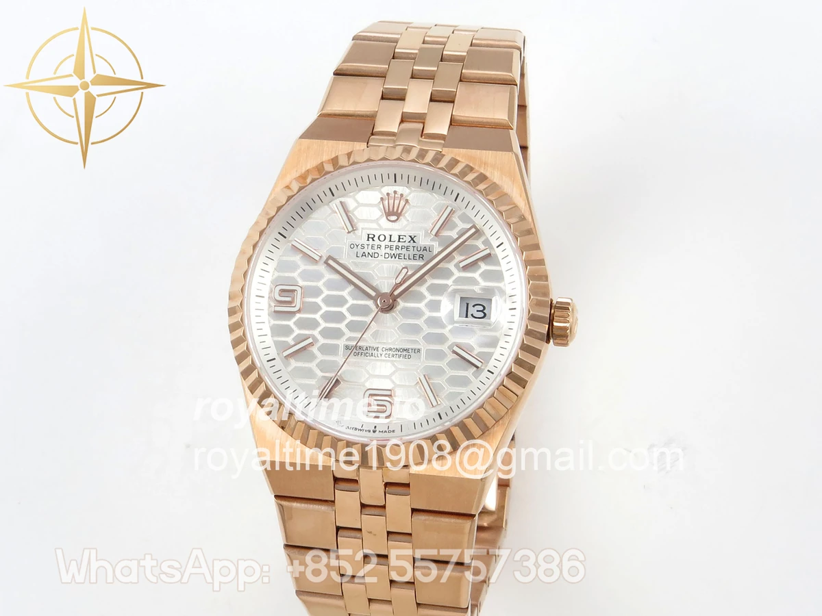Rolex Land Dweller 127335 DIWF White Dial on RG Bracelet A7135 - Image 3