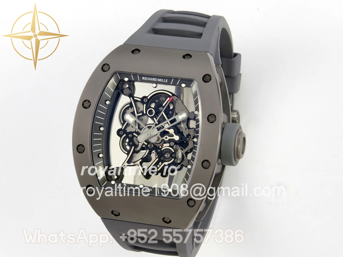 Richard Mille AVF RM055 Gray Cemira on Gray Rubber Strap Vaucher RMUL2 Free Sprung (Mod) - Image 3