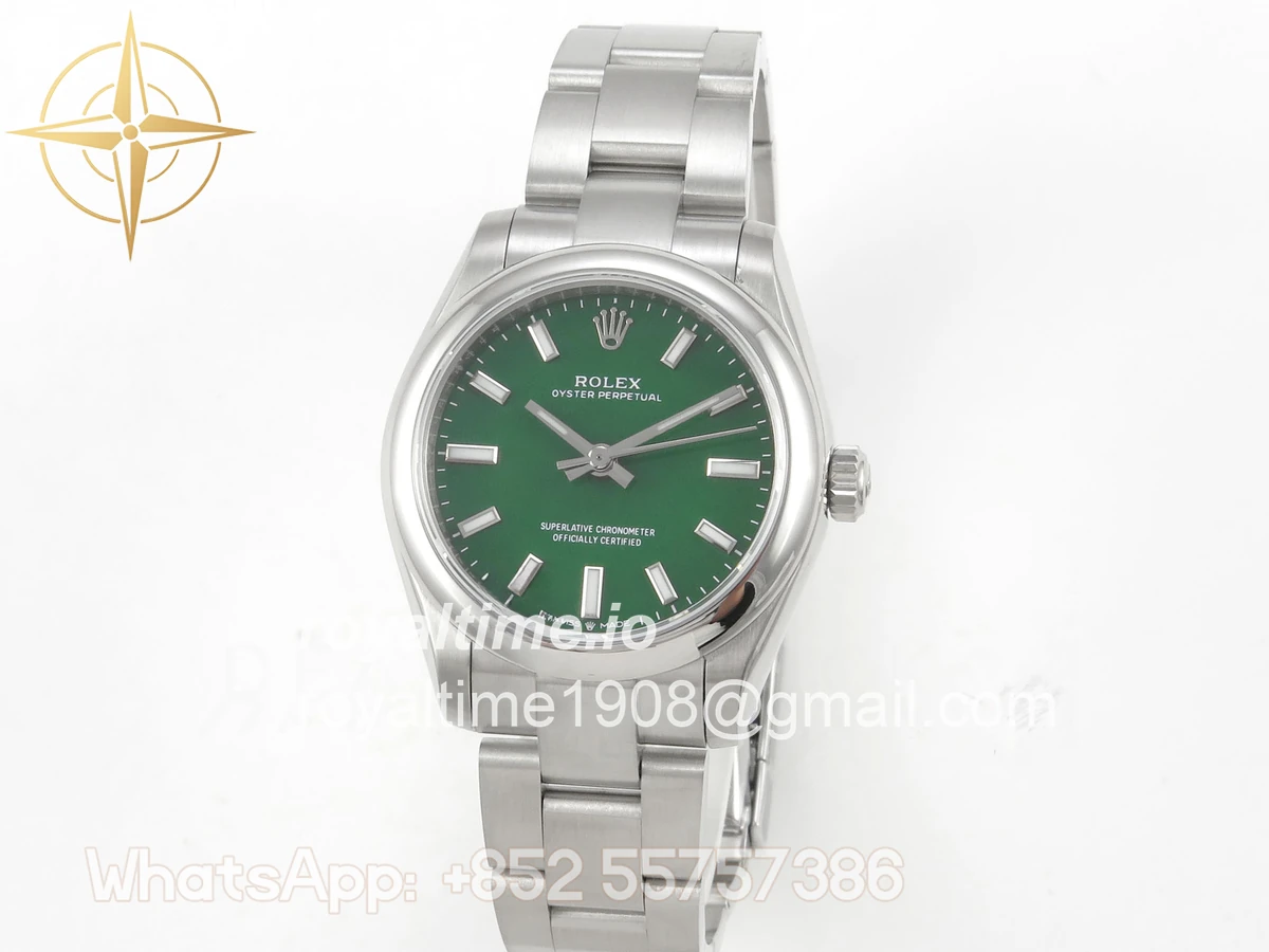 Rolex Oyster Perpetual 31mm 277200 DIWF Green Dial on SS Bracelet A2232 - Image 3