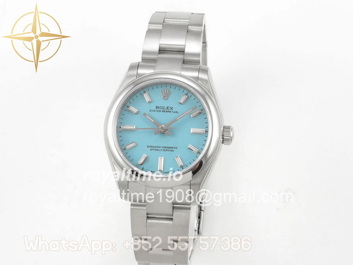 Rolex Oyster Perpetual 31mm 277200 DIWF Turquoise Dial on SS Bracelet A2232 - Image 3