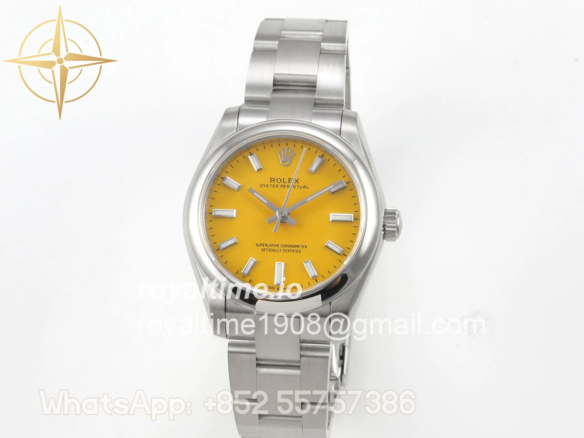 Rolex Oyster Perpetual 31mm 277200 DIWF Yellow Dial on SS Bracelet A2232 - Image 3