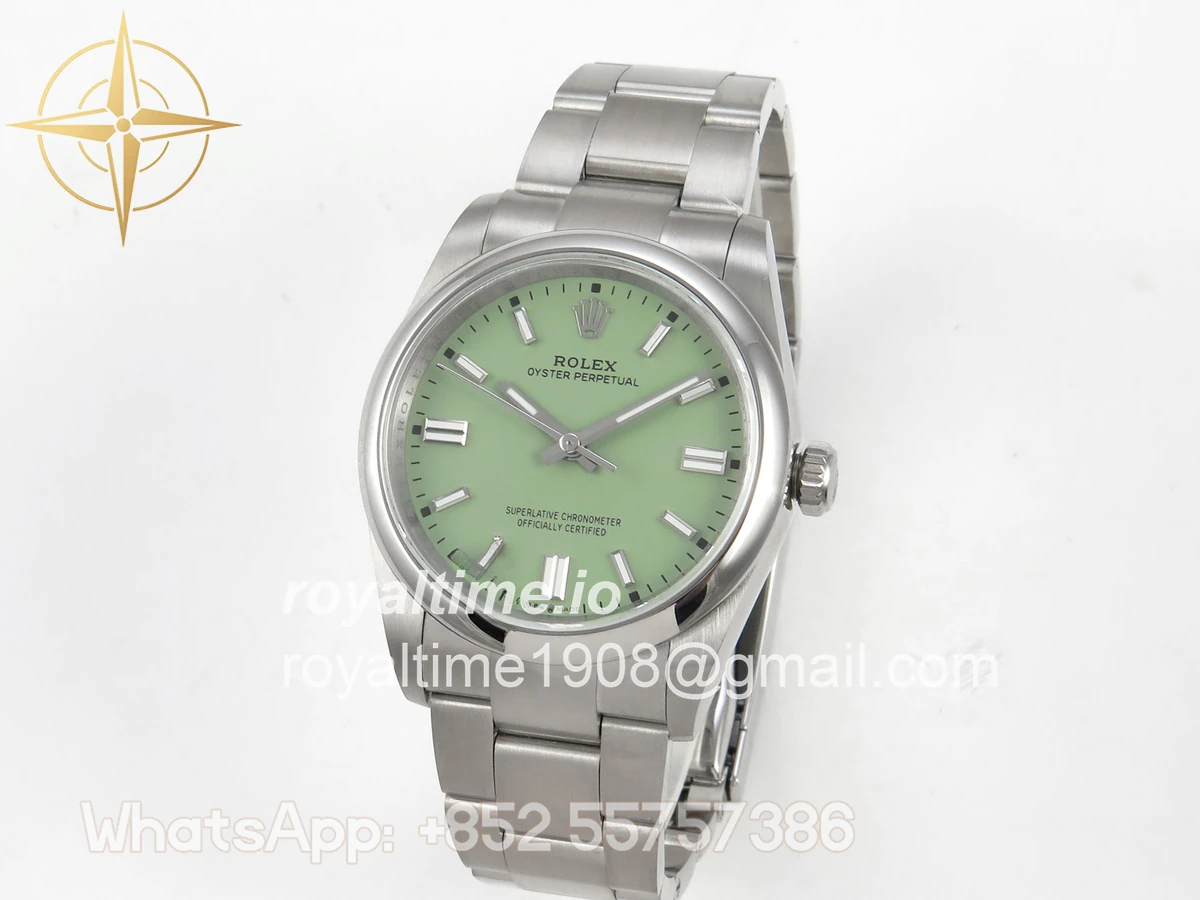 Rolex Oyster Perpetual 36mm 126000 QF 904L Steel Pistachio Green Dial on SS Bracelet A2824 - Image 3
