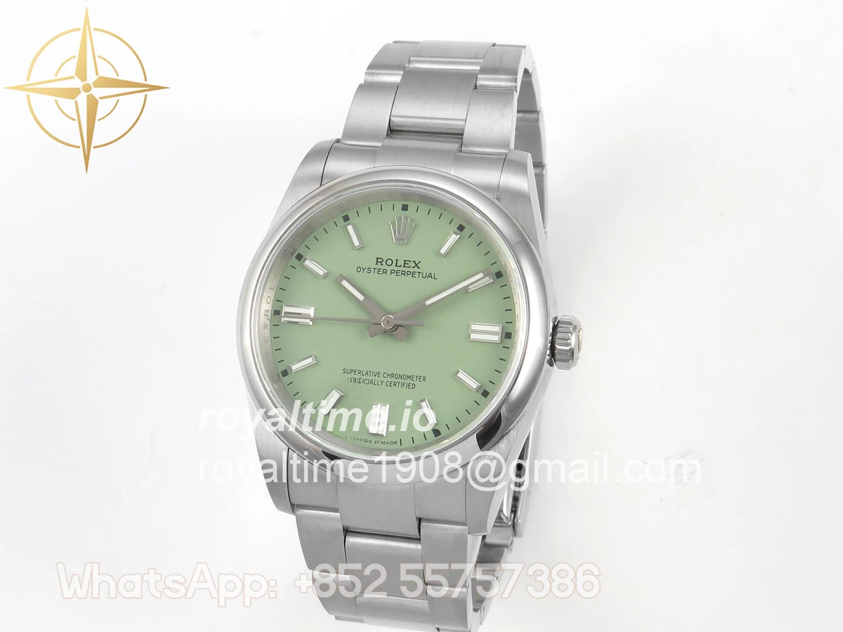 Rolex Oyster Perpetual 36mm 126000 QF 904L Steel Pistachio Green Dial on SS Bracelet VR3230 - Image 3