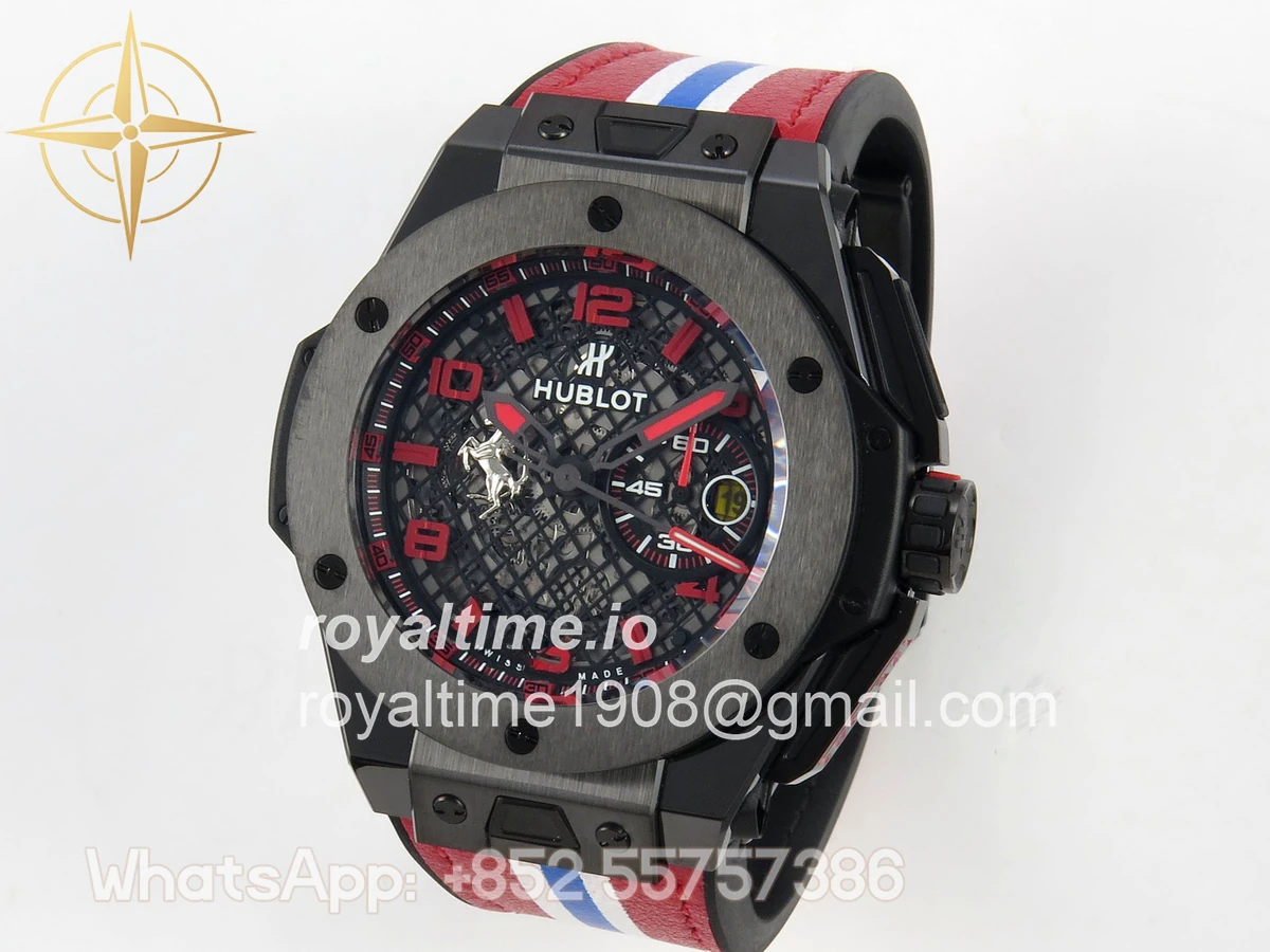 Hublot Big Bang Ferrari Speciale Ceramic HBBF on Red Gummy Strap A1241 - Image 3