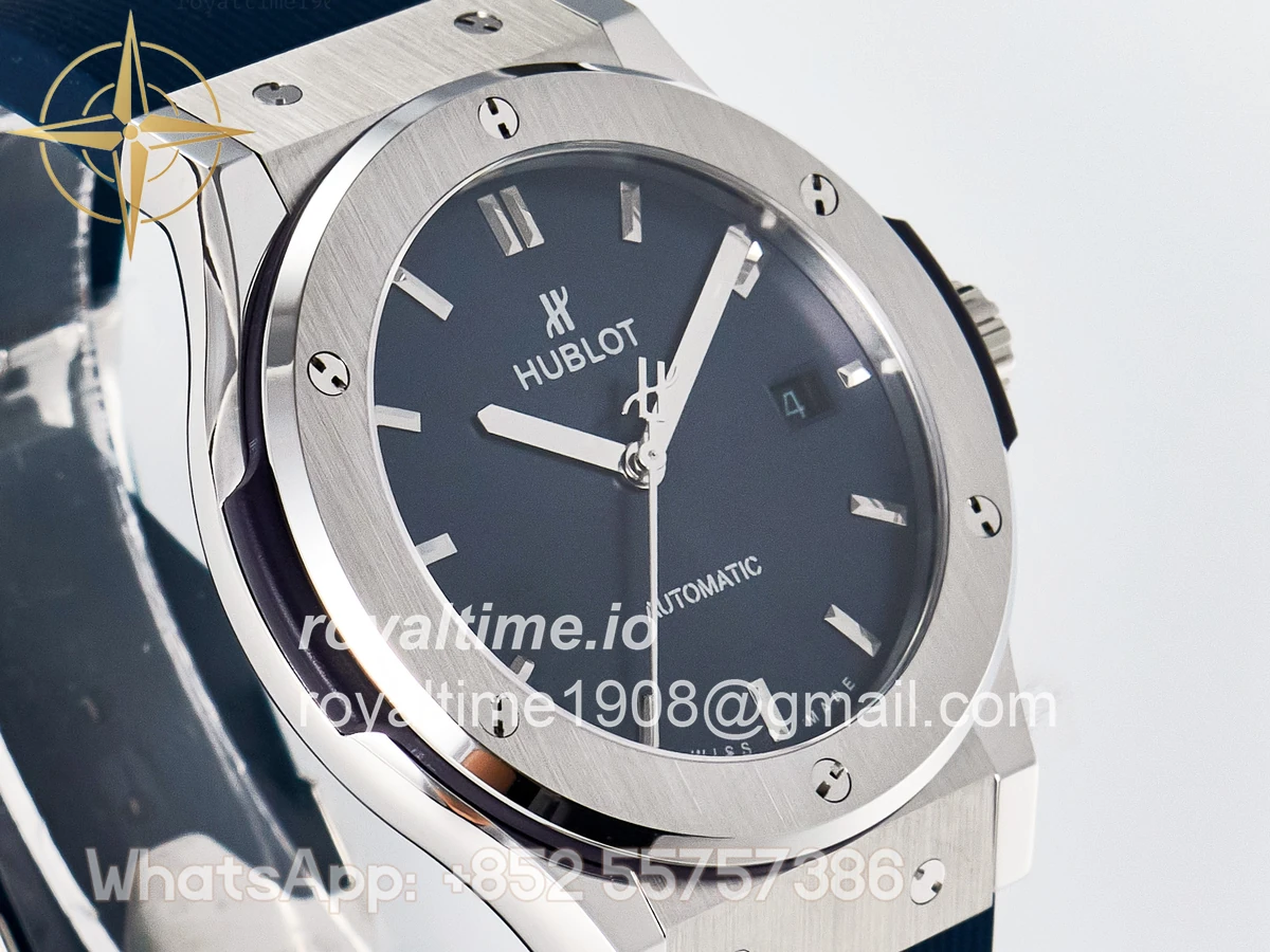 Hublot Classic Fusion Bang 42mm HBF Blue Dial on Blue Rubber Strap A2892 - Image 3