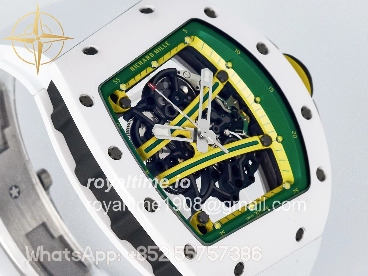 Richard Mille RM061 White Ceramic ZF on White Rubber Strap RMUL2 - Image 3