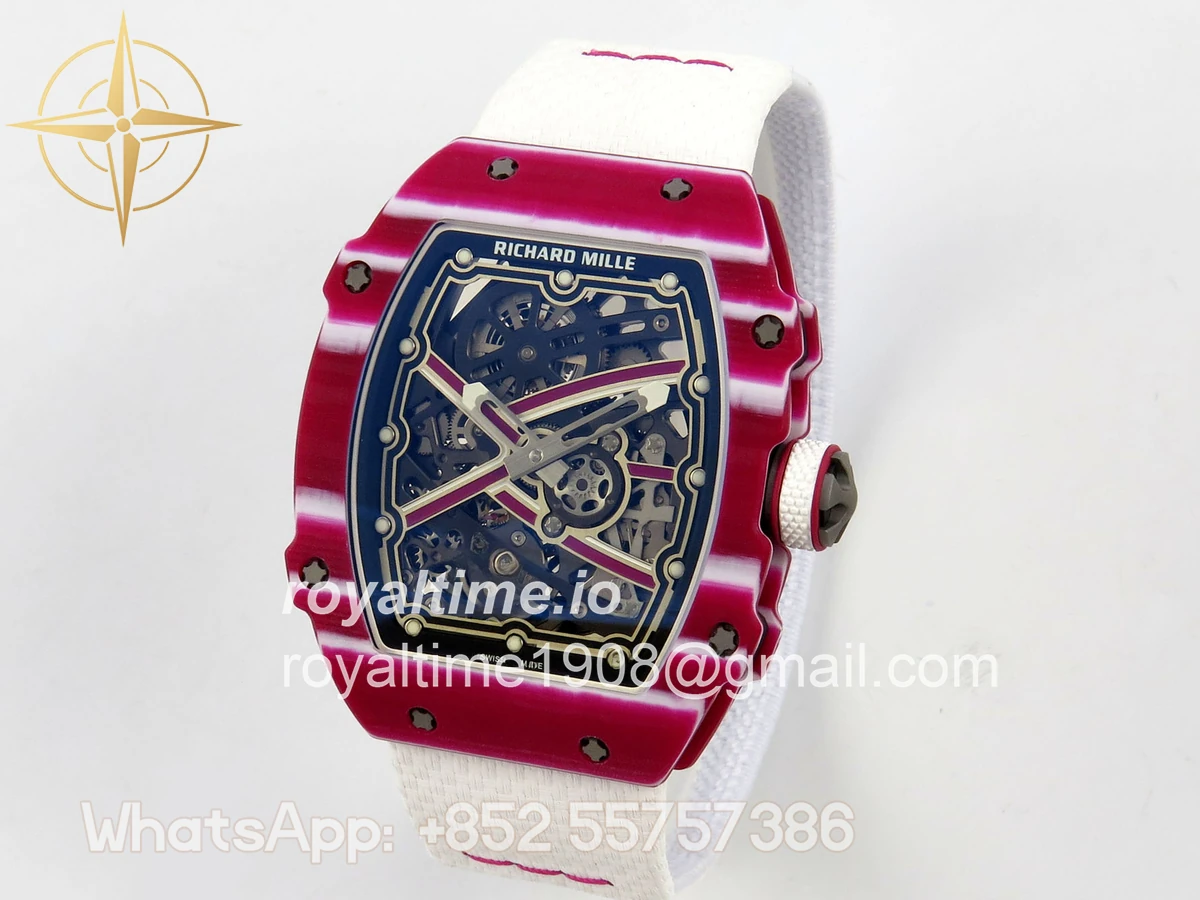 Richard Mille AVF RM67-02 Red NTPT Skeleton Dial on White Elastic strap CRMA7 V2 - Image 3