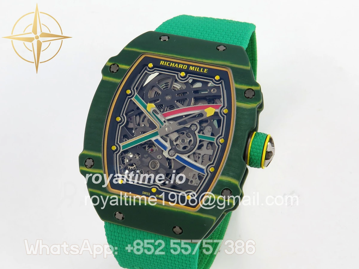 Richard Mille RM67-02 Real Green NTPT VAF Skeleton Dial On Green Nylon strap CRMA7 - Image 3