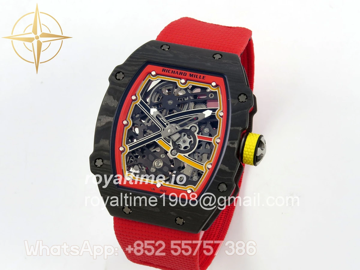 Richard Mille Umi Maker's RM67-02 Black NTPT Alexander Black/Red/Yellow Skeleton Dial on Nylon strap CRMA7 V2 - Image 3