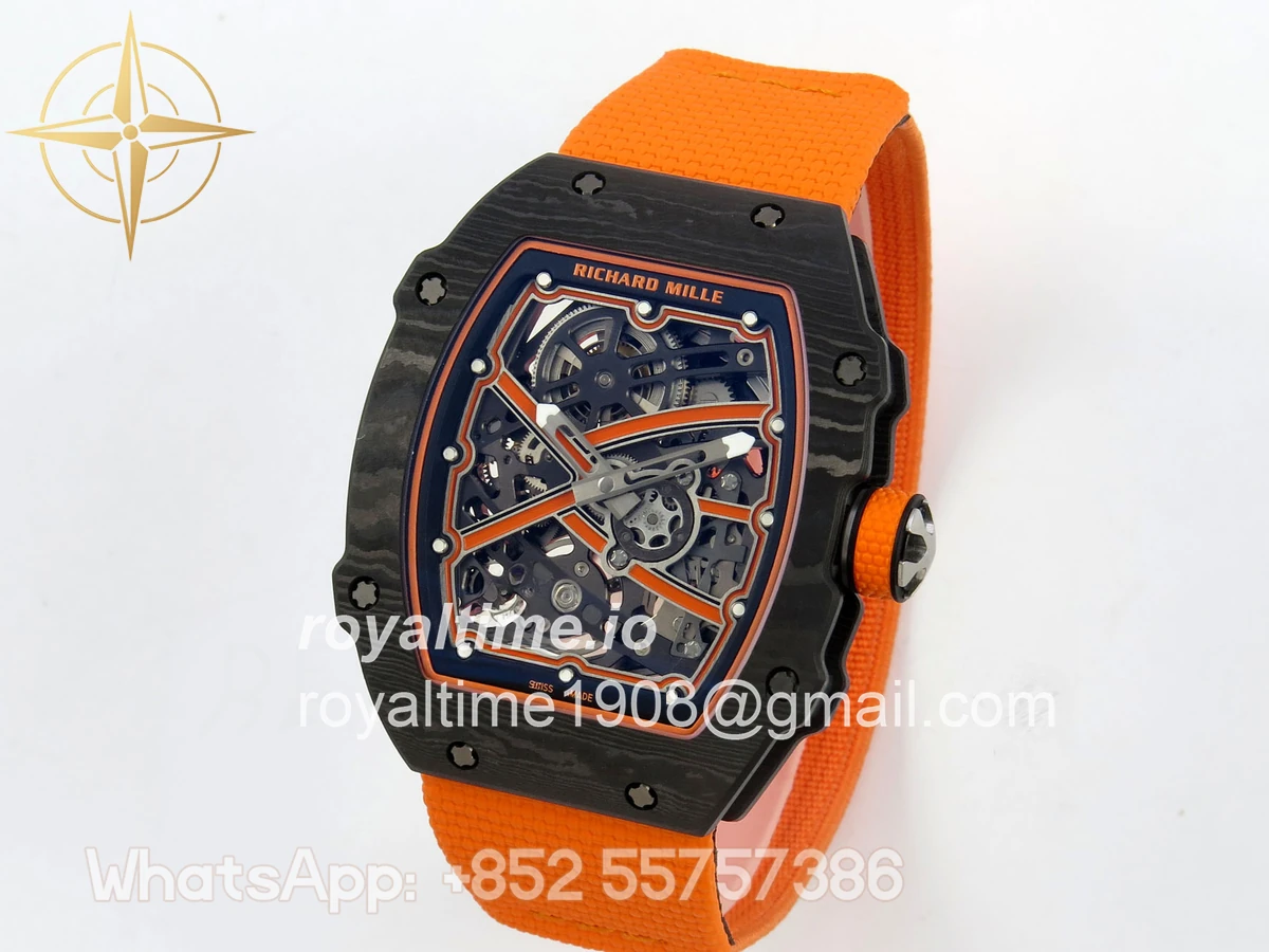 Richard Mille Umi Maker's RM67-02 Black NTPT McLaren Orange Skeleton Dial on Nylon strap CRMA7 V2 - Image 3
