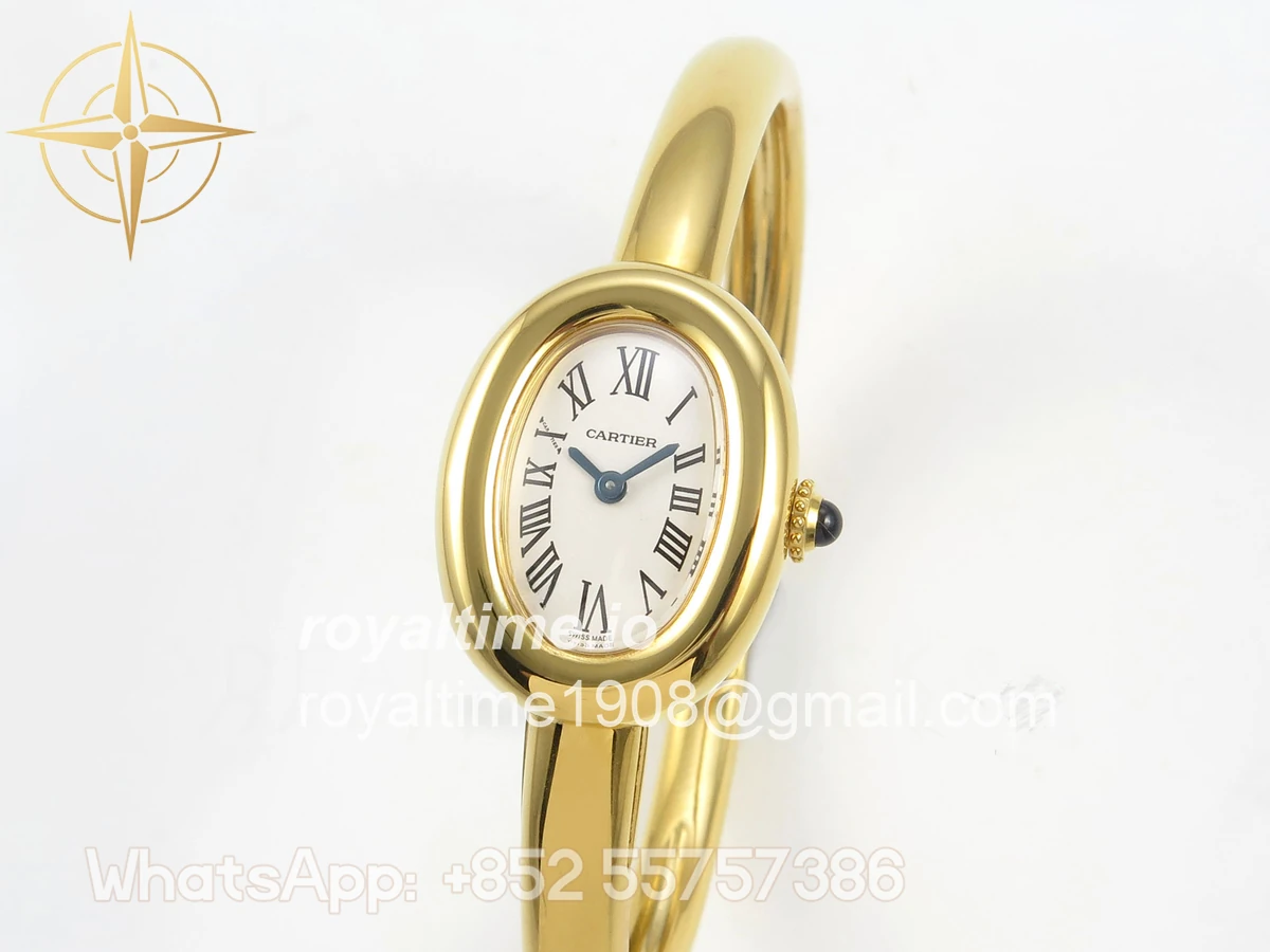 Cartier Baignoire De Cartier YG BLSF White Dial on YG Medium Size Bracelet Swiss Quartz - Image 3
