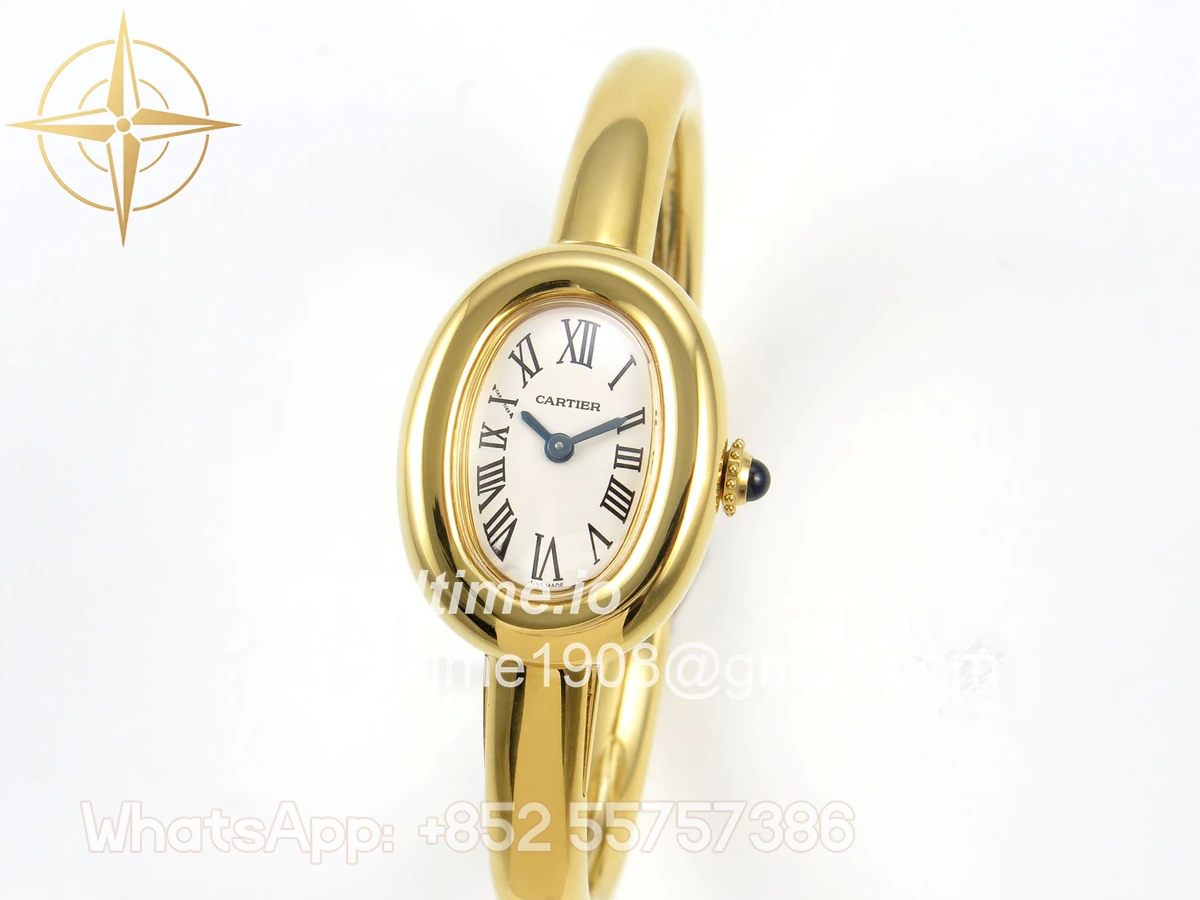 Cartier Baignoire De Cartier YG BLSF White Dial on YG Small Size Bracelet Swiss Quartz - Image 3