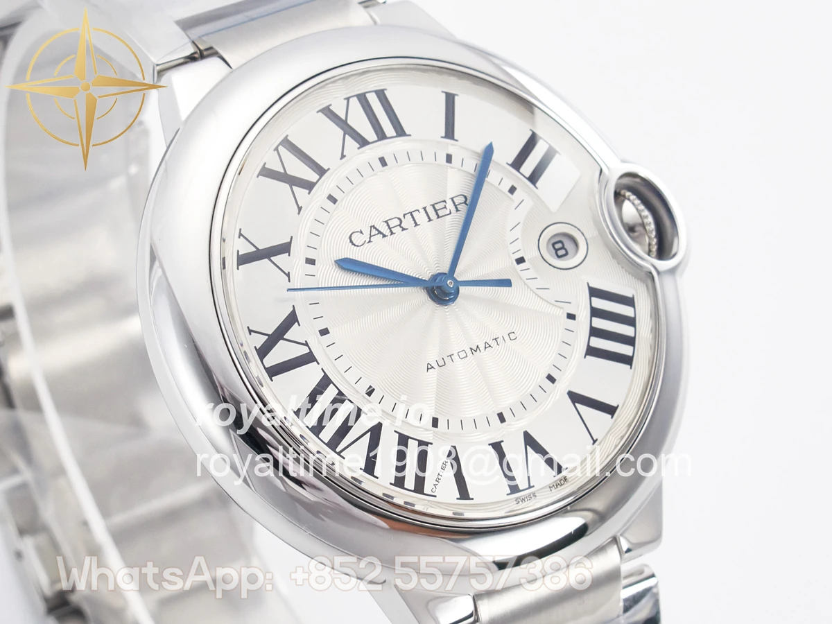 Cartier Ballon Bleu 42mm SS AF White Texture Dial on SS Bracelet A2824 V5 - Image 3