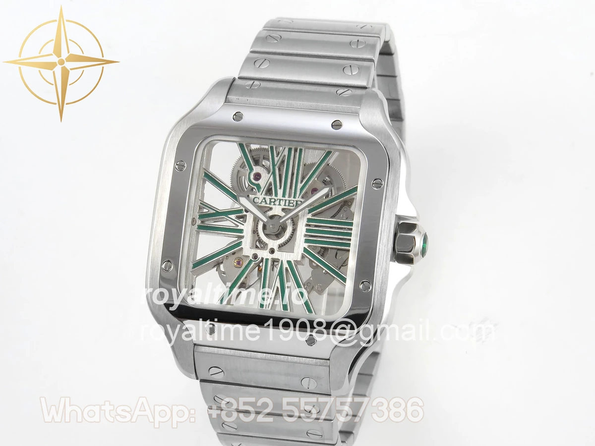 Cartier Santos de Cartier Skeleton SS MLF Skeleton Dial on SS SmartLink Bracelet 9611MC - Image 3