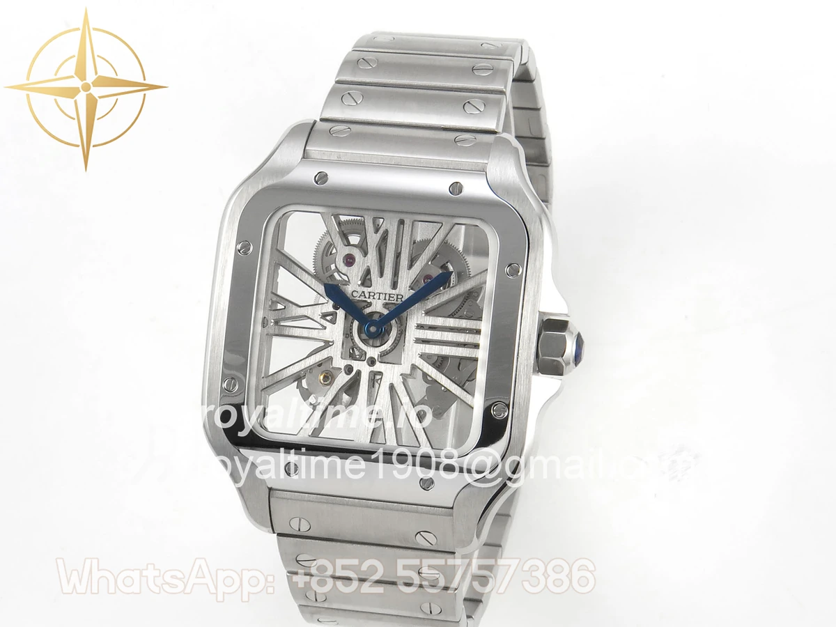Cartier Santos de Cartier Skeleton SS/YG MLF Skeleton Dial on SS/YG SmartLink Bracelet 9611MC - Image 3