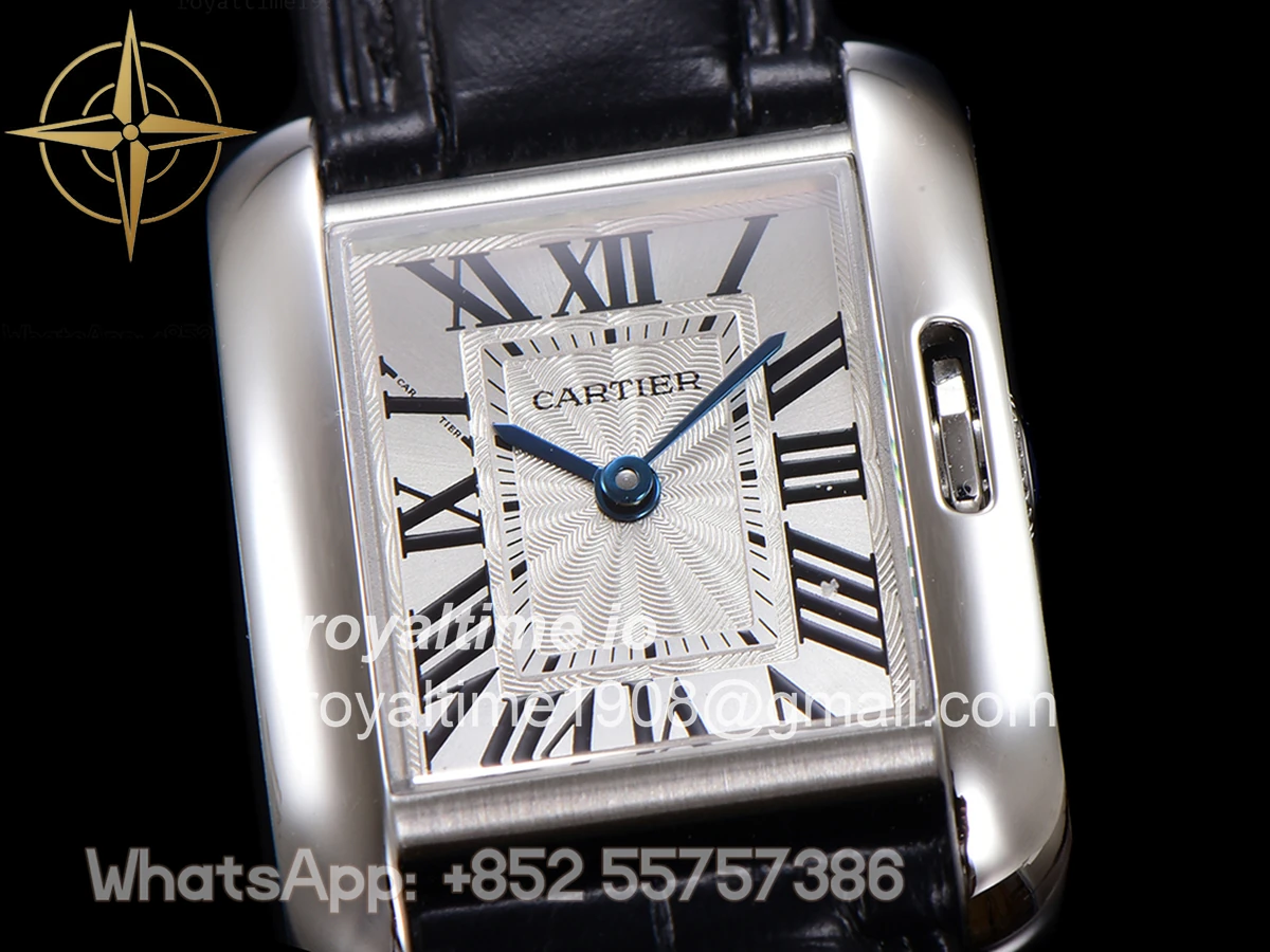 Cartier Tank Anglaise 30.2mm White Dial in Steel on Leather Strap - Image 3
