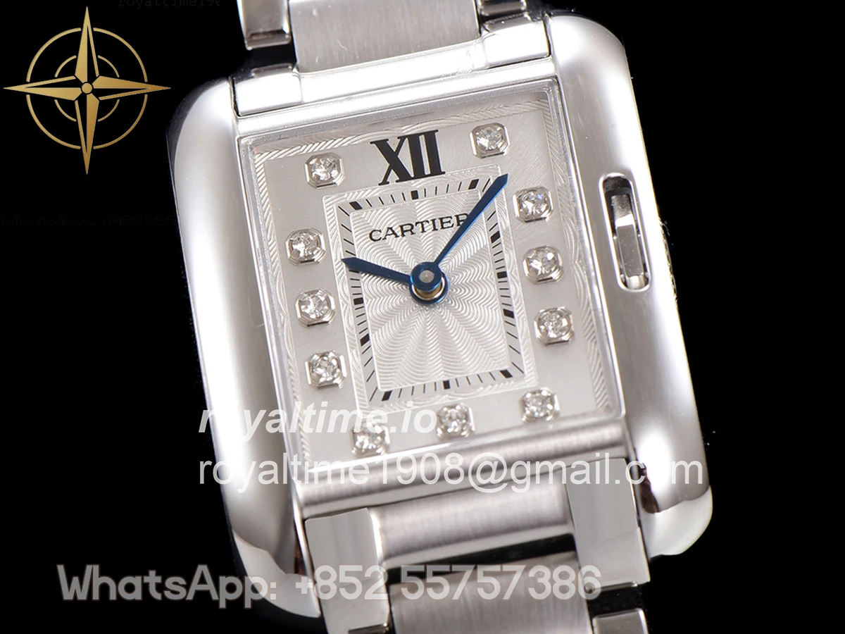 Cartier Tank Anglaise 30.2mm White Dial with Diamond Marker in Steel - Image 3