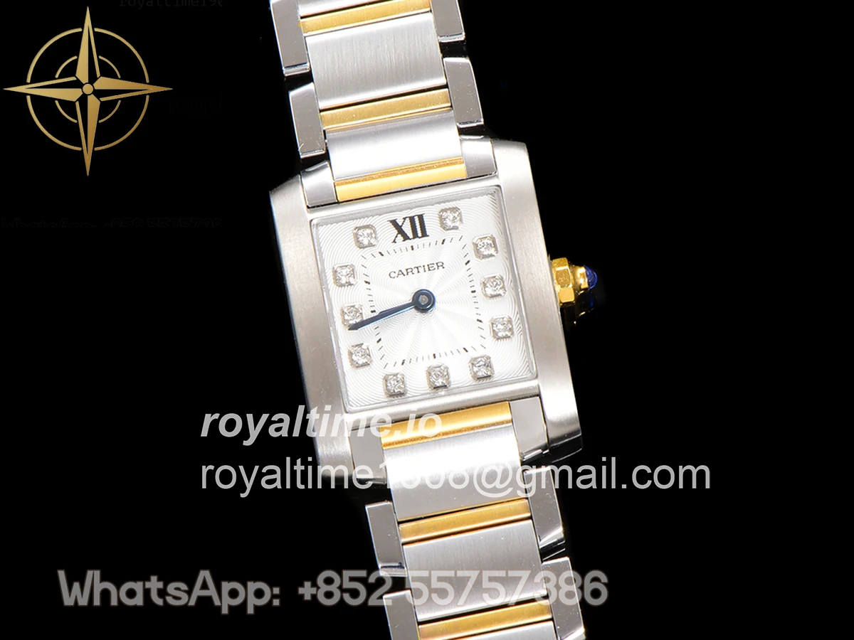 Cartier Tank Francaise Watch Small with Diamond Marker Steel/Yellow Gold - Image 3