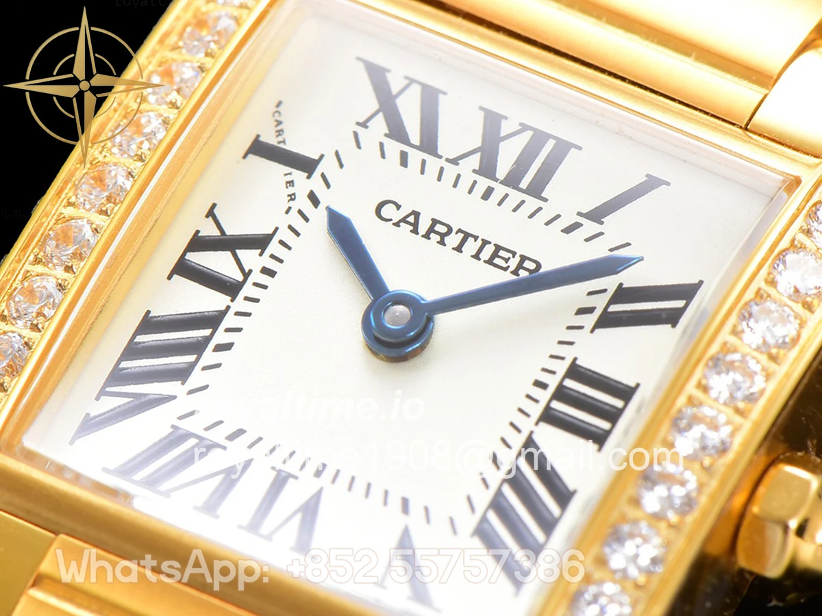 Cartier Tank Francaise Watch Small Yellow Gold with Diamond Bezel - Image 3