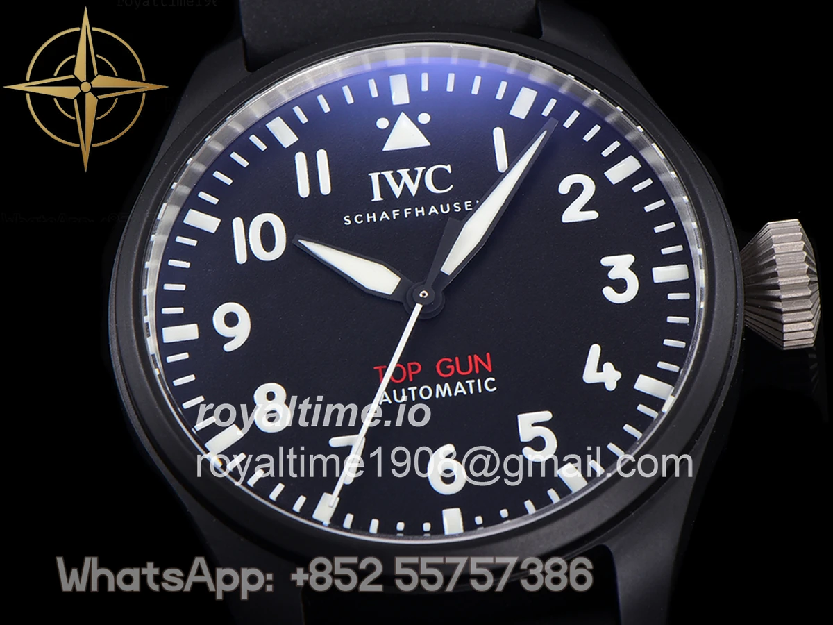 IWC Big Pilot’s Watch Automatic Top Gun IW326906 on Black Leather Strap - Image 3