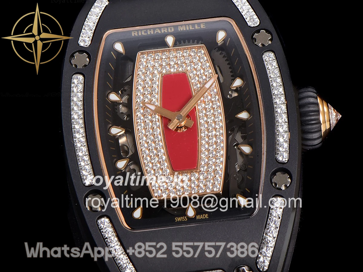 Richard Mille RM 007 Automatic Ladies Black Ceramic Red Lips Diamond - Image 3