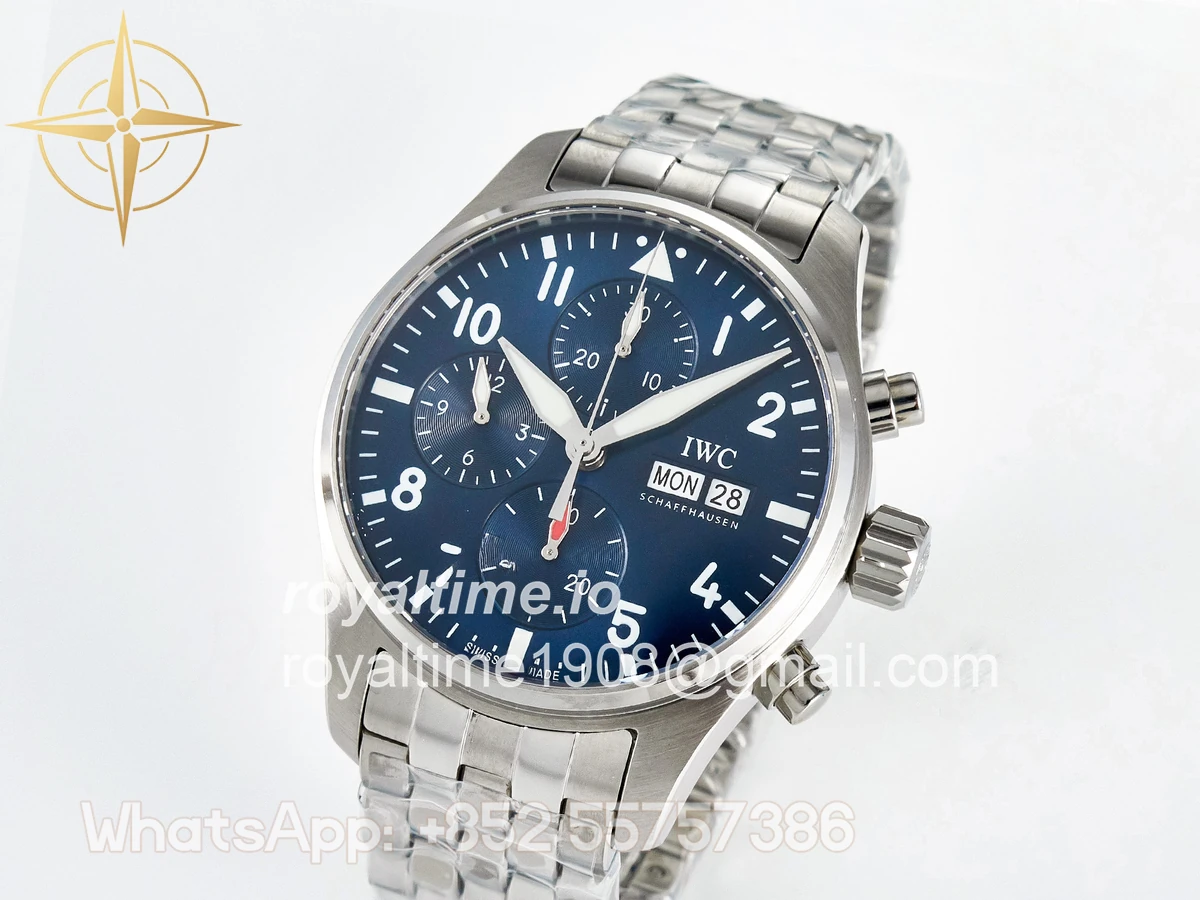 IWC Pilot’s Watch IW388102 BLSF Performance Chronograph 41mm SS Blue Dial On Stainless steel bracelet A7750 to 69385 - Image 3
