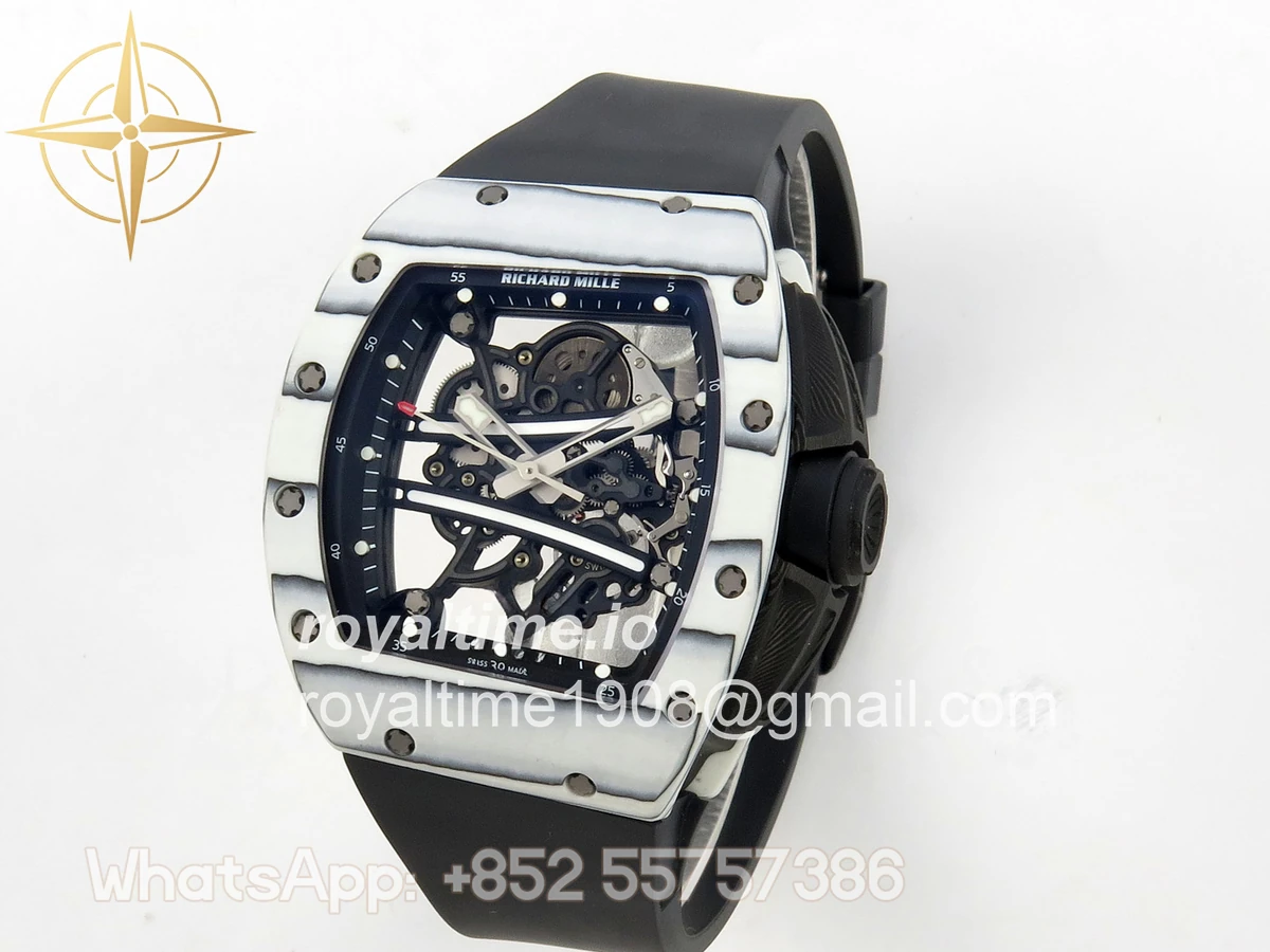 Richard Mille AVF RM061 White NTPT Black Inner Bezel Black Rubber Strap Vaucher RMUL2 Free Sprung (Mod) - Image 3