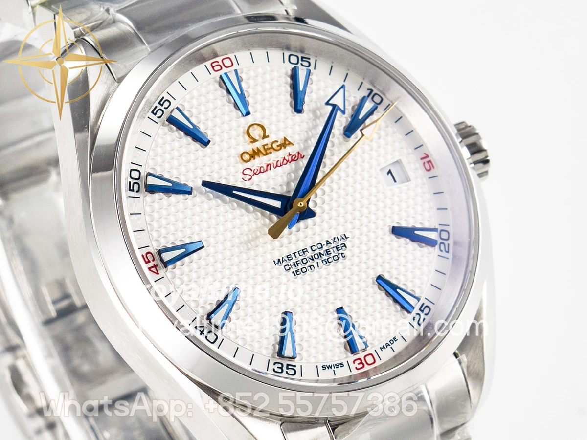 Omega Aqua Terra 150M SS VSF Silver Polka Dots Dial on SS Bracelet A8500 - Image 3