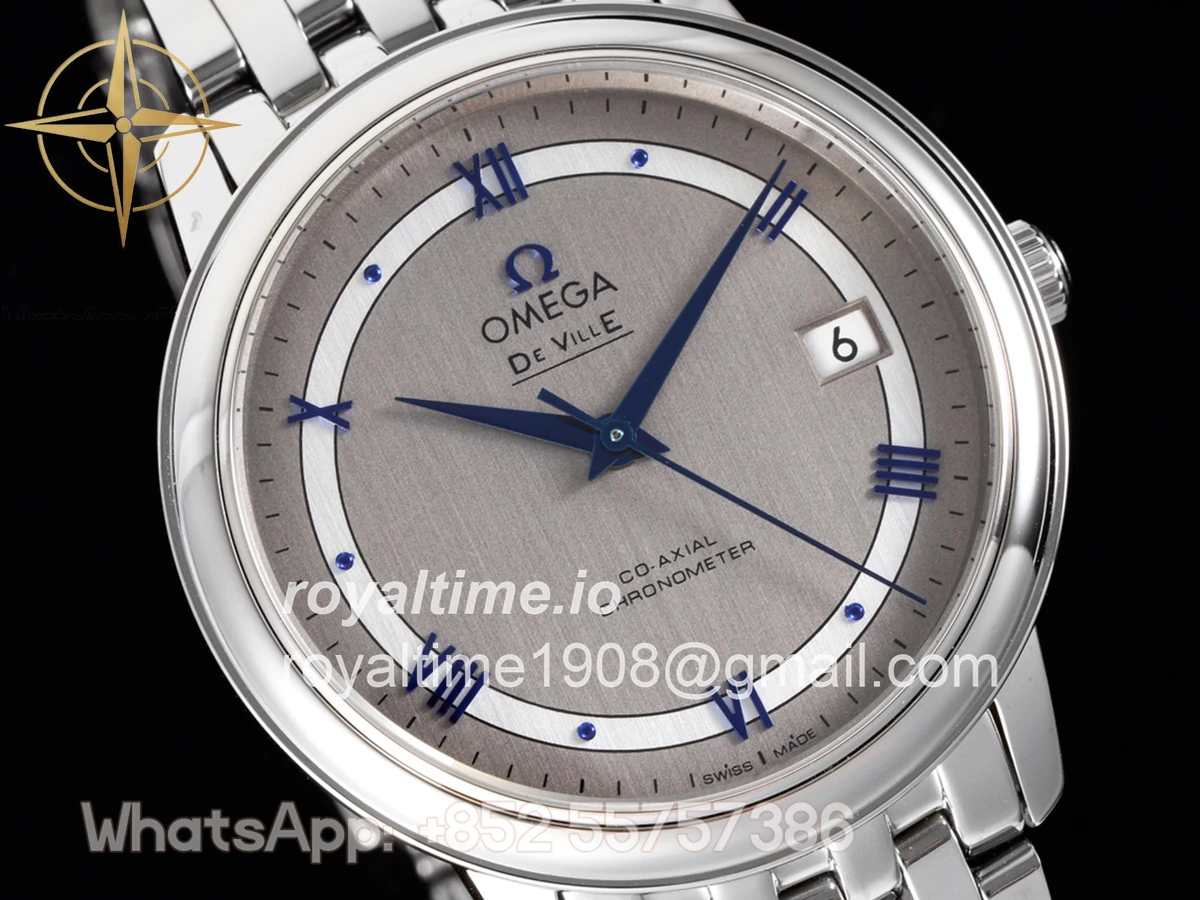 Omega De Ville Co-Axial Chronometer 36.8mm Silver Dial with Blue Marker in Steel on Bracelet - Image 3