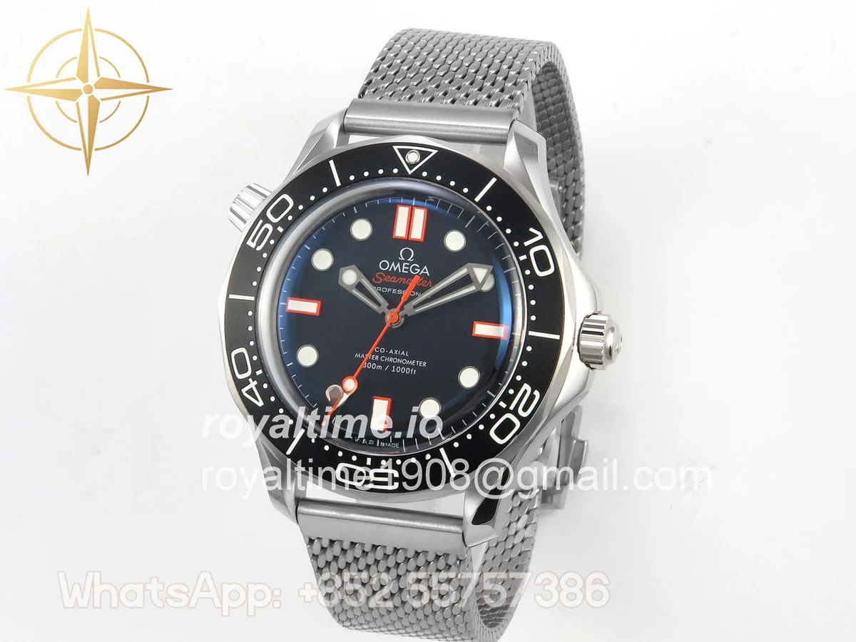 Omega Seamaster 300M Diver SS ORF Black/Orange Dial on SS Mesh Bracelet OR8806 - Image 3