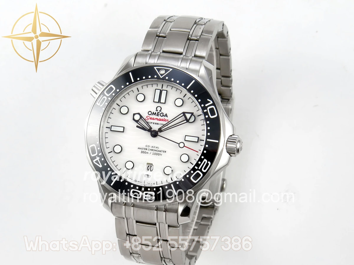 Omega Seamaster Diver 300M SS ORF Black Ceramic White Dial on SS Bracelet OR8800 - Image 3