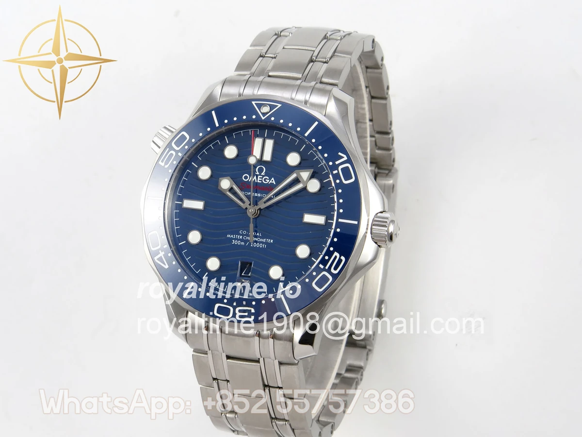 Omega Seamaster Diver 300M SS ORF Blue Ceramic Blue Dial on SS Bracelet OR8800 - Image 3