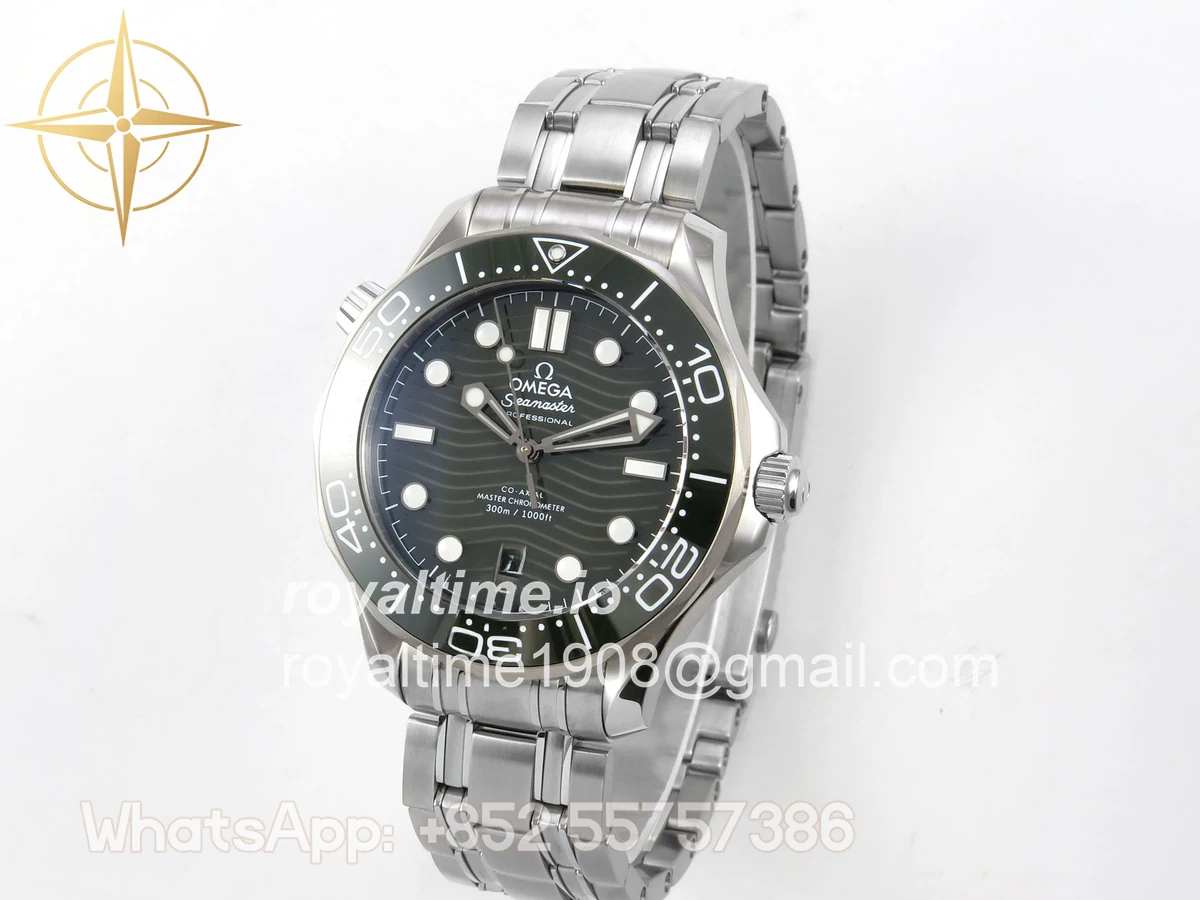 Omega Seamaster Diver 300M SS ORF Green Ceramic Green Dial on SS Bracelet OR8800 - Image 3
